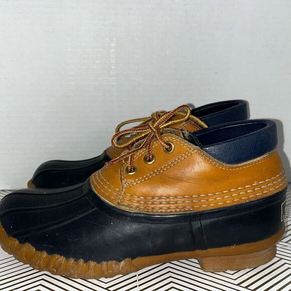 VTG LL Bean Women’s Size 7‎ Maine Hunting Shoes Low Top Duck Leather Work Boots - Picture 4 of 8